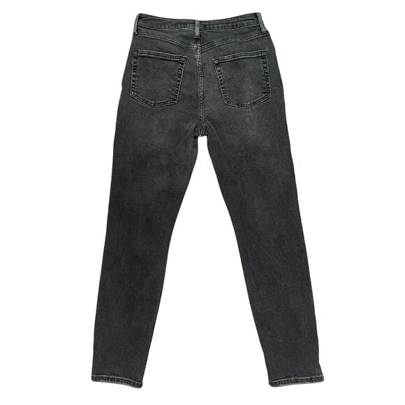 Forever 21 Women’s Black Distressed Skinny Jeans Size 30 High Rise Ripped Denim - Picture 16 of 16